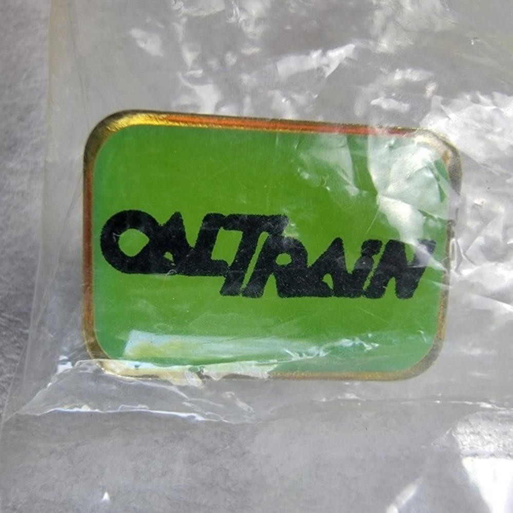 Vintage Caltrain Green Lapel Pin Union‎ Made USA New Old Stock NOS Transit